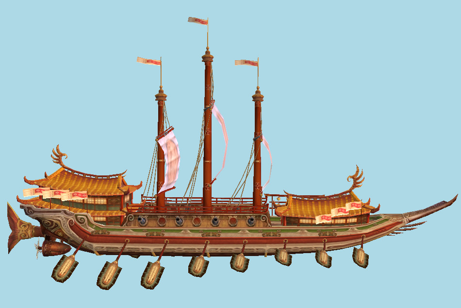Ancient Chinese War Ship 3d model